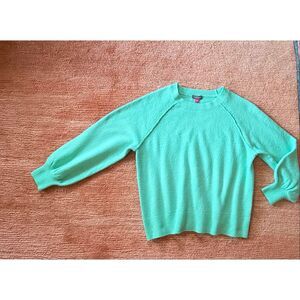 Vince Camuto Sweater Size S Green Soft Knit Crewneck Long Sleeve